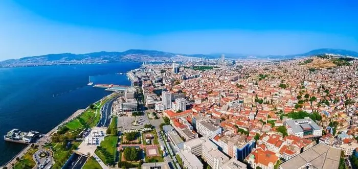 Framed Print : Izmir city centre aerial panoramic view Framed Print : Izmir city centre aerial panoramic view