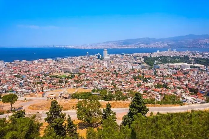 Framed Print : Izmir city centre aerial panoramic view Framed Print : Izmir city centre aerial panoramic view