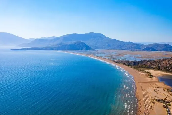 Framed Print : Iztuzu or Turtle beach aerial panoramic view near Dalyan. Dalyan is a town in Mugla Province in Turkey Framed Print : Iztuzu or Turtle beach aerial panoramic view near Dalyan. Dalyan is a town in Mugla Province in Turkey
