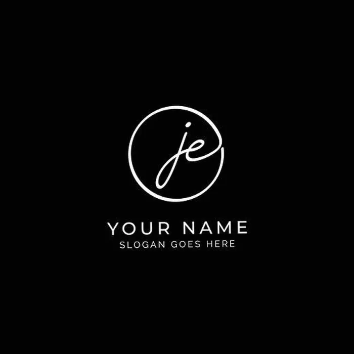 Framed Print : J, E, JE Initial letter handwritten and signature vector logo. Business template in round shape line art Framed Print : J, E, JE Initial letter handwritten and signature vector logo. Business template in round shape line art