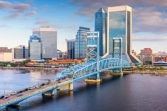 Framed Print : Jacksonville, Florida, USA downtown skyline at dusk over St. Johns River Framed Print : Jacksonville, Florida, USA downtown skyline at dusk over St. Johns River
