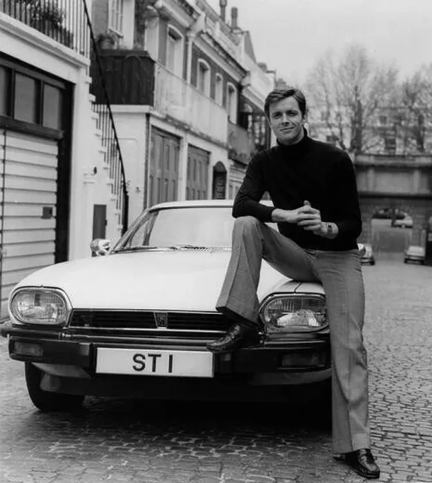 Framed Print : Jaguar XJS with Ian Ogilvy as The Saint tv show character 1977 Framed Print : Jaguar XJS with Ian Ogilvy as The Saint tv show character 1977