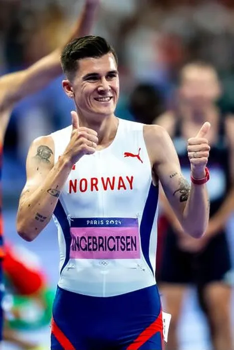Framed Print : Jakob Ingebrigtsen (NOR), competes in the Men's 1500 semi-finals at the 2024 Olympic Summer Games Framed Print : Jakob Ingebrigtsen (NOR), competes in the Men's 1500 semi-finals at the 2024 Olympic Summer Games