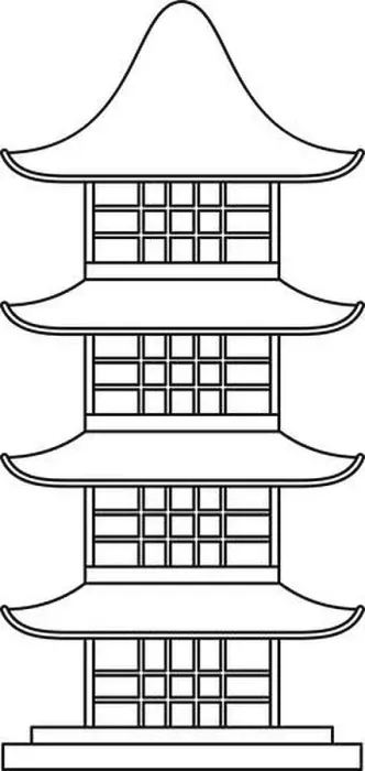 Framed Print : Japan temple icon. Outline illustration of japan temple vector icon for web design isolated on white background