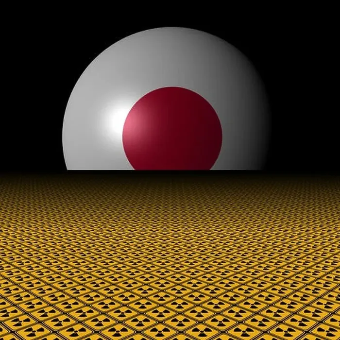Framed Print : Japanese flag sphere and radioactive warning signs illustration Framed Print : Japanese flag sphere and radioactive warning signs illustration