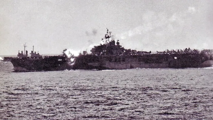 Framed Print : Japanese kamikaze pilot crashes into the USS Essex 1944 Framed Print : Japanese kamikaze pilot crashes into the USS Essex 1944