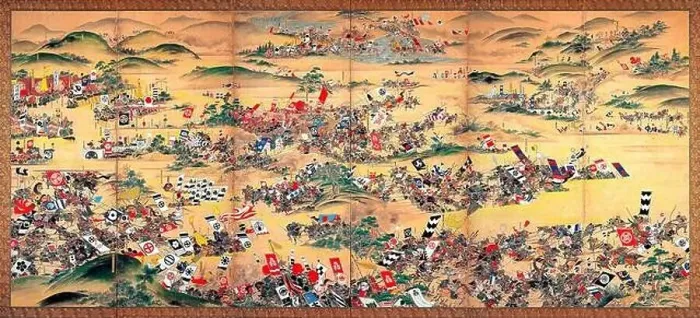 Framed Print : Japanese screen depicting the Battle of Sekigahara, October 1600 Framed Print : Japanese screen depicting the Battle of Sekigahara, October 1600