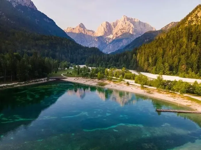 Framed Print : Jasna Lake in Kranjka Gora Slovenia. Drone View Alpine Landscape Framed Print : Jasna Lake in Kranjka Gora Slovenia. Drone View Alpine Landscape