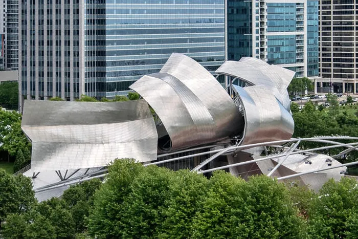 Framed Print : Jay Pritzker Pavilion by architect Frank O. Gehry in Millennium Park, Downtown Chicago, IL Framed Print : Jay Pritzker Pavilion by architect Frank O. Gehry in Millennium Park, Downtown Chicago, IL
