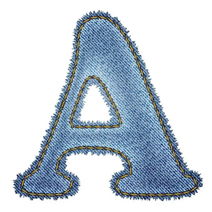Framed Print : Jeans alphabet. Denim letter A Framed Print : Jeans alphabet. Denim letter A