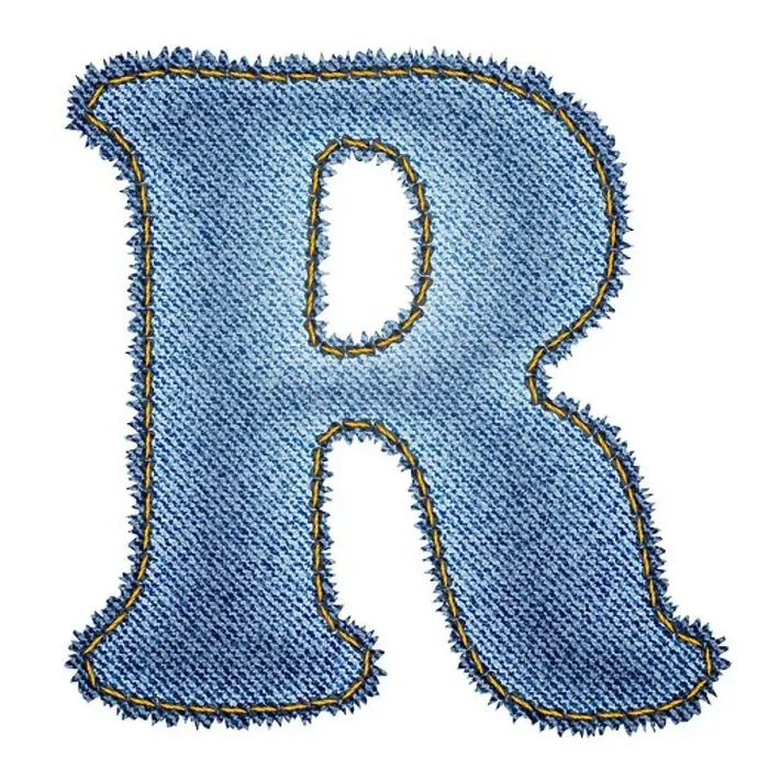 Framed Print : Jeans alphabet. Denim letter R Framed Print : Jeans alphabet. Denim letter R
