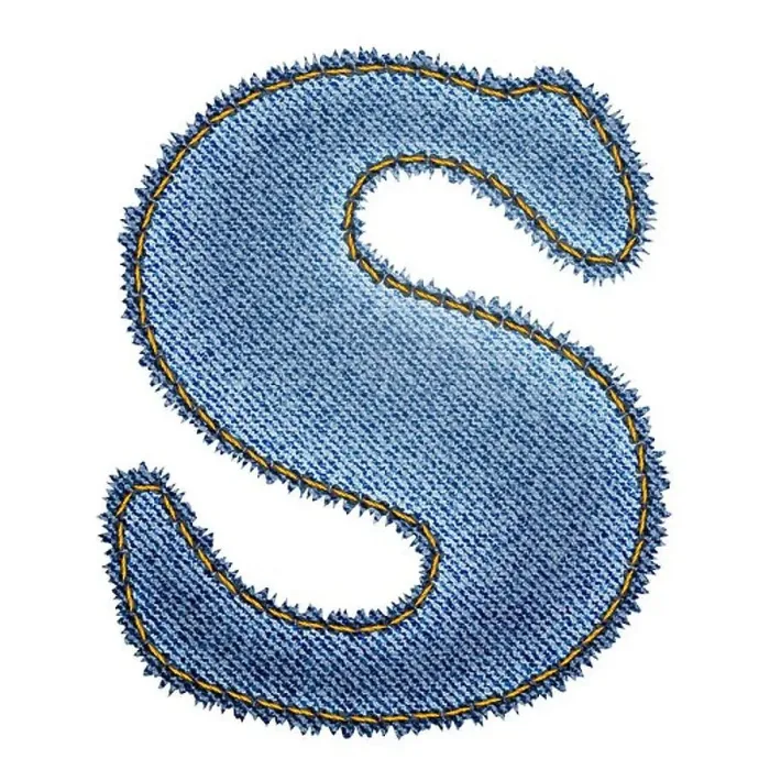Framed Print : Jeans alphabet. Denim letter S Framed Print : Jeans alphabet. Denim letter S