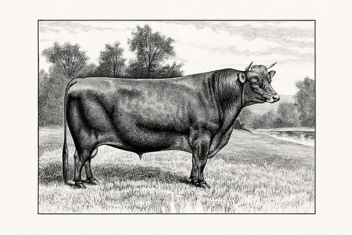 Framed Print : Jersey Cattle. Antique cattle illustration of a bull from an 1887 livestock book Framed Print : Jersey Cattle. Antique cattle illustration of a bull from an 1887 livestock book