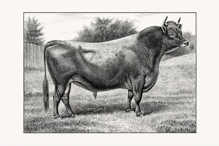 Framed Print : Jersey Cattle. Antique cattle illustration of a bull from an 1887 livestock book Framed Print : Jersey Cattle. Antique cattle illustration of a bull from an 1887 livestock book