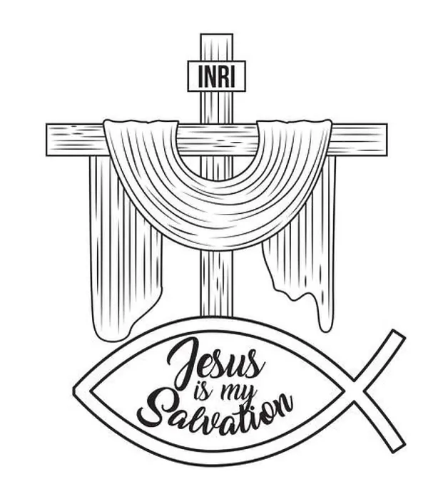 Framed Print : jesus is my salvation sacred cross hand drawing image Framed Print : jesus is my salvation sacred cross hand drawing image