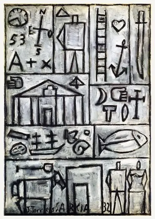 Framed Print : Joaquín Torres-García. (Uruguayan, 1874-1949). Composition. 1932. Oil on canvas Framed Print : Joaquín Torres-García. (Uruguayan, 1874-1949). Composition. 1932. Oil on canvas