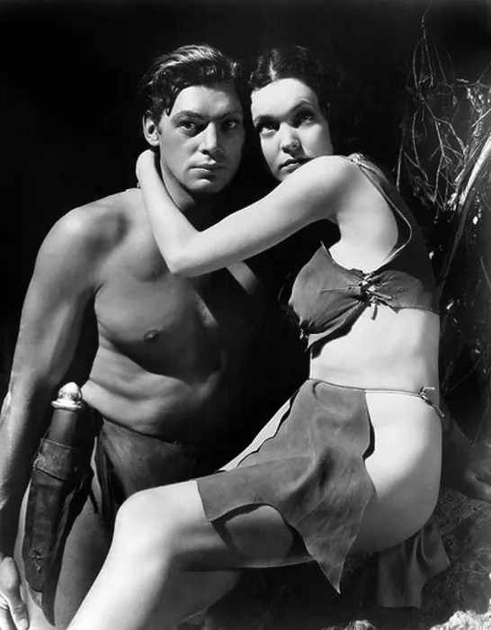 Framed Print : Johnny, Weissmuller and Maureen, O'Sullivan pictured as Tarzan and Jane Framed Print : Johnny, Weissmuller and Maureen, O'Sullivan pictured as Tarzan and Jane