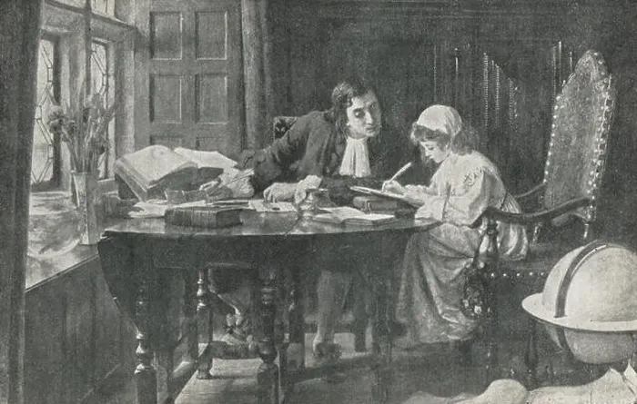 Framed Print : Jonathan Swift Educating Esther Johnson AKA Stella Framed Print : Jonathan Swift Educating Esther Johnson AKA Stella
