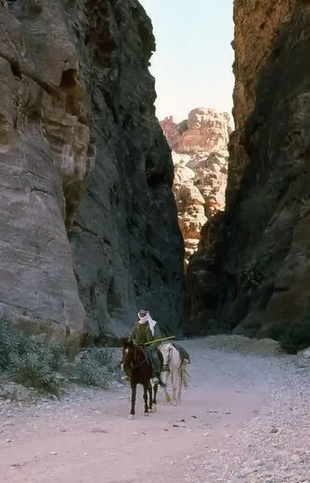Framed Print : Jordan: Arab horseman in the Siq (shaft) leading to the ancient city of Petra Framed Print : Jordan: Arab horseman in the Siq (shaft) leading to the ancient city of Petra