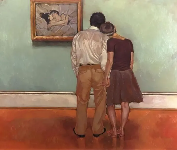 Framed Print : Joseph Lorusso / Lovers & Lautrec. Óleo Framed Print : Joseph Lorusso / Lovers & Lautrec. Óleo