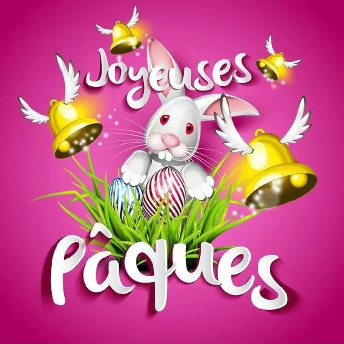 Framed Print : Joyeuses Pâques, oeufs, cloches et lapin sur fond rose Framed Print : Joyeuses Pâques, oeufs, cloches et lapin sur fond rose