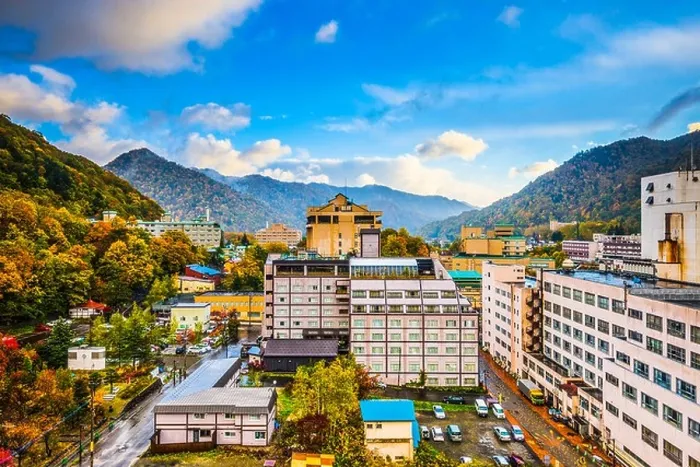 Framed Print : Jozankei, Japan hot spring resort town during the autumn season Framed Print : Jozankei, Japan hot spring resort town during the autumn season