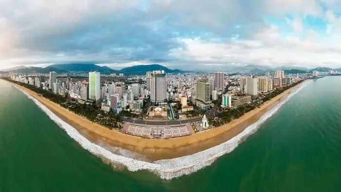 Framed Print : July 4, 2023: panoramic view of the coastal city of Nha Trang, Vietnam