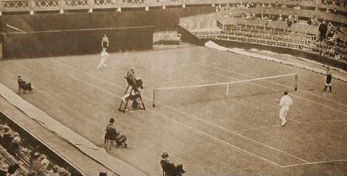 Framed Print : June 26 1922 - Inaugural tennis match at new WIMBLEDON stadium between A R F Kingscote & L A Godfree Framed Print : June 26 1922 - Inaugural tennis match at new WIMBLEDON stadium between A R F Kingscote & L A Godfree