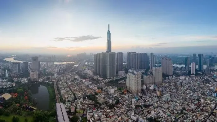 Framed Print : June 30, 2023: panoramic view of Landmark residential area