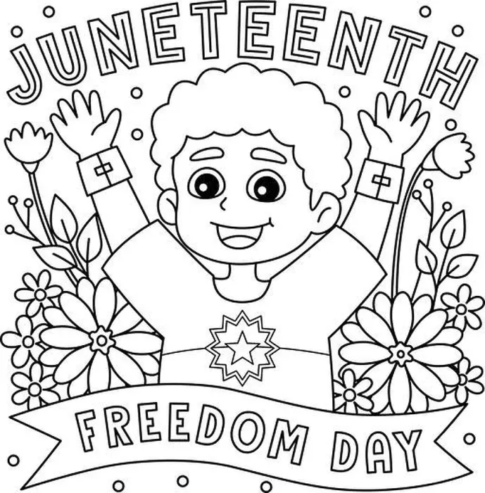 Framed Print : Juneteenth Freedom Day Coloring Page for Kids Framed Print : Juneteenth Freedom Day Coloring Page for Kids