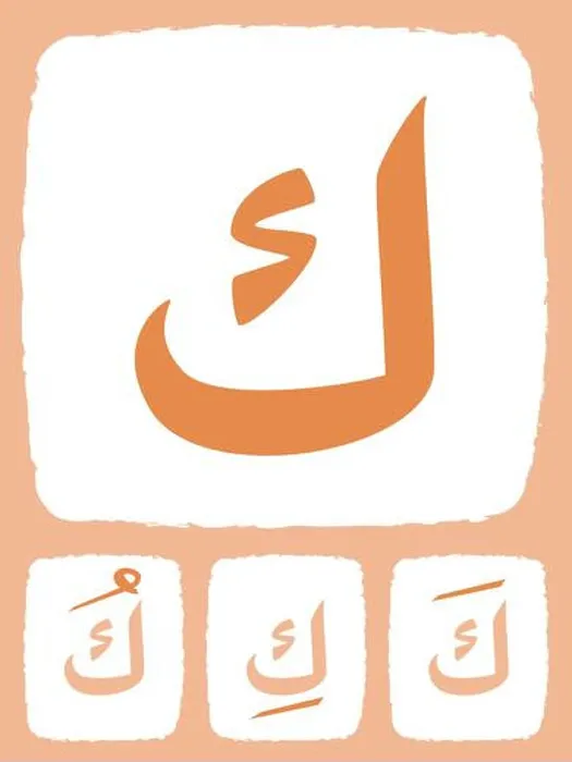 Framed Print : Kaf Ka alphabet hijaiyah learning Arab language letter flashcard colorful design collection icon