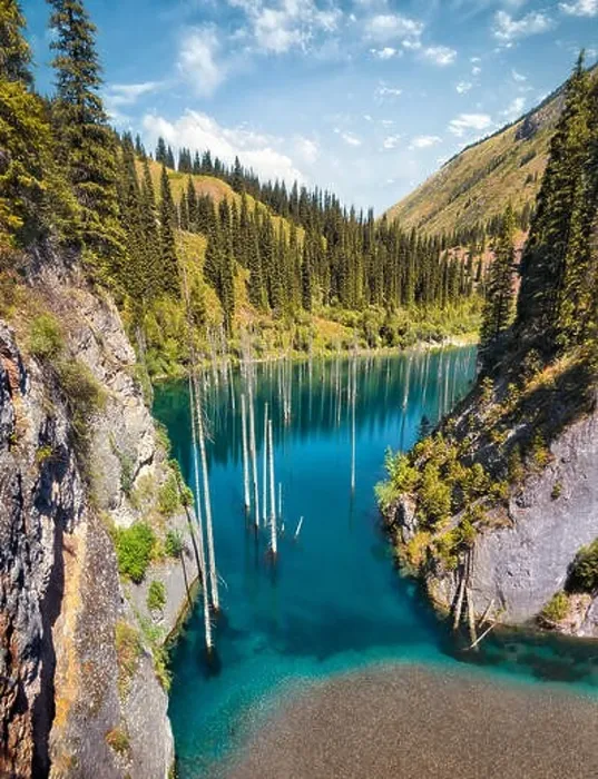 Framed Print : Kaindy Lake in South East Kazakhstan, taken in August 2018 taken in hdr Framed Print : Kaindy Lake in South East Kazakhstan, taken in August 2018 taken in hdr