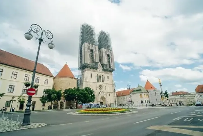 Framed Print : Kaptol and catholic cathedral in the center of Zagreb, Croatia - may 2 2024. High quality photo Framed Print : Kaptol and catholic cathedral in the center of Zagreb, Croatia - may 2 2024. High quality photo