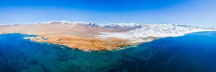 Framed Print : Karakul lake aerial panoramic view Framed Print : Karakul lake aerial panoramic view