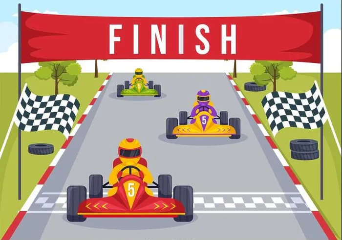 Framed Print : Karting Sport with Racing Game Go Kart or Mini Car on Small Circuit Track in Flat Cartoon Hand Drawn Template Framed Print : Karting Sport with Racing Game Go Kart or Mini Car on Small Circuit Track in Flat Cartoon Hand Drawn Template