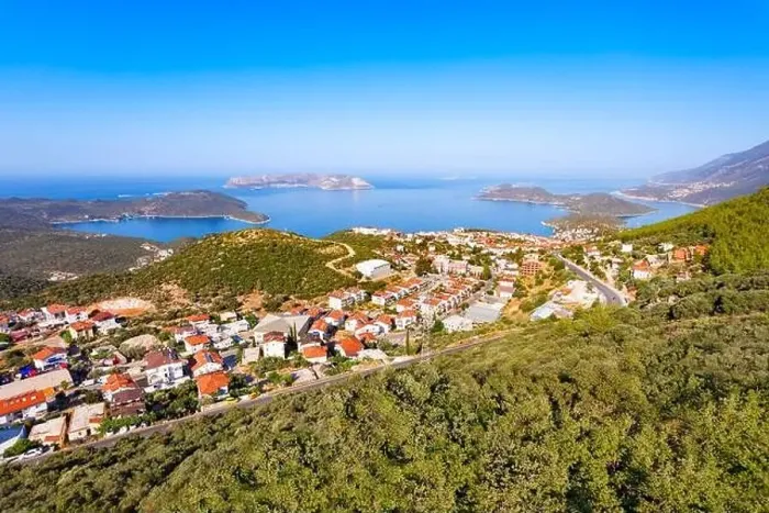 Framed Print : Kas city aerial panoramic view. Kas or Kash is a small seaside resort town in Antalya Province in Turkey Framed Print : Kas city aerial panoramic view. Kas or Kash is a small seaside resort town in Antalya Province in Turkey