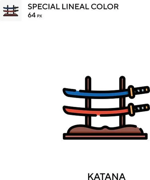 Framed Print : Katana Special lineal color icon