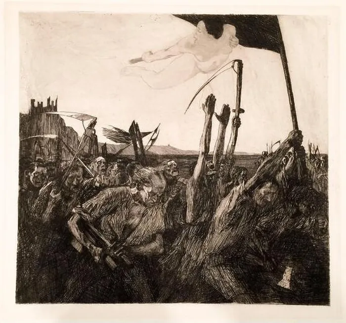 Framed Print : Käthe Kollwitz, drypoint, Aufruhr (Uprising), 1899, print 1946-1948 Framed Print : Käthe Kollwitz, drypoint, Aufruhr (Uprising), 1899, print 1946-1948