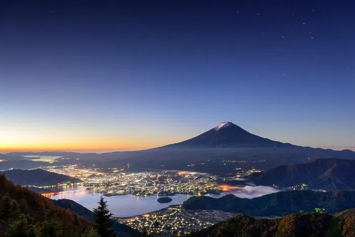 Framed Print : Kawaguchi Lake, Japan with Mt. Fuji