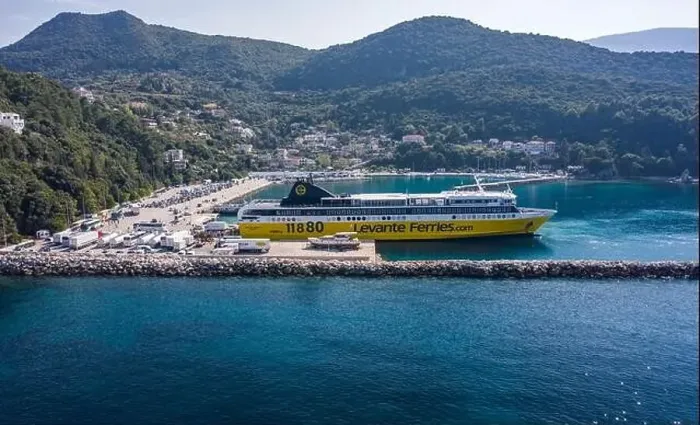 Framed Print : Kefalonia, Greece - August 22, 2019: Aerial drone shot of large cruise ship halted in Port of Kefalonia in Poros Framed Print : Kefalonia, Greece - August 22, 2019: Aerial drone shot of large cruise ship halted in Port of Kefalonia in Poros