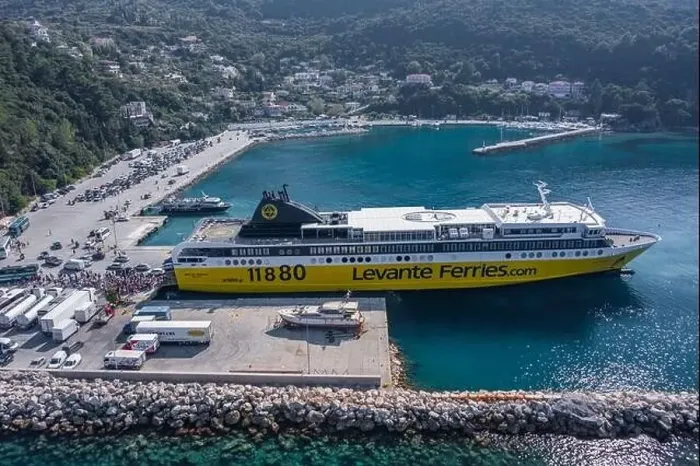 Framed Print : Kefalonia, Greece - August 22, 2019: Aerial drone shot of large cruise ship halted in Port of Kefalonia in Poros Framed Print : Kefalonia, Greece - August 22, 2019: Aerial drone shot of large cruise ship halted in Port of Kefalonia in Poros