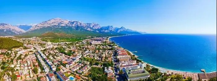 Framed Print : Kemer city beach aerial panoramic view. Kemer is a seaside resort town in Antalya Province in Turkey Framed Print : Kemer city beach aerial panoramic view. Kemer is a seaside resort town in Antalya Province in Turkey