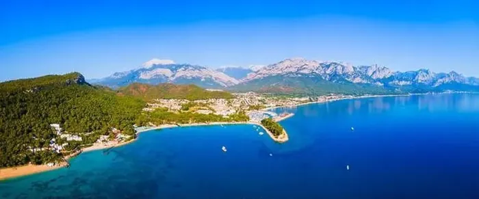 Framed Print : Kemer city beach aerial panoramic view. Kemer is a seaside resort town in Antalya Province in Turkey Framed Print : Kemer city beach aerial panoramic view. Kemer is a seaside resort town in Antalya Province in Turkey