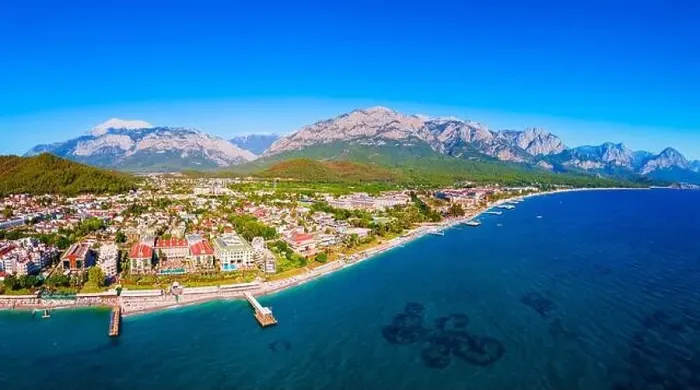 Framed Print : Kemer city beach aerial panoramic view. Kemer is a seaside resort town in Antalya Province in Turkey Framed Print : Kemer city beach aerial panoramic view. Kemer is a seaside resort town in Antalya Province in Turkey