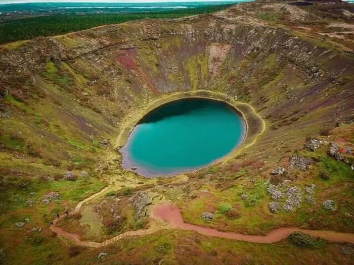 Framed Print : Kerid Crater lake in Iceland Framed Print : Kerid Crater lake in Iceland