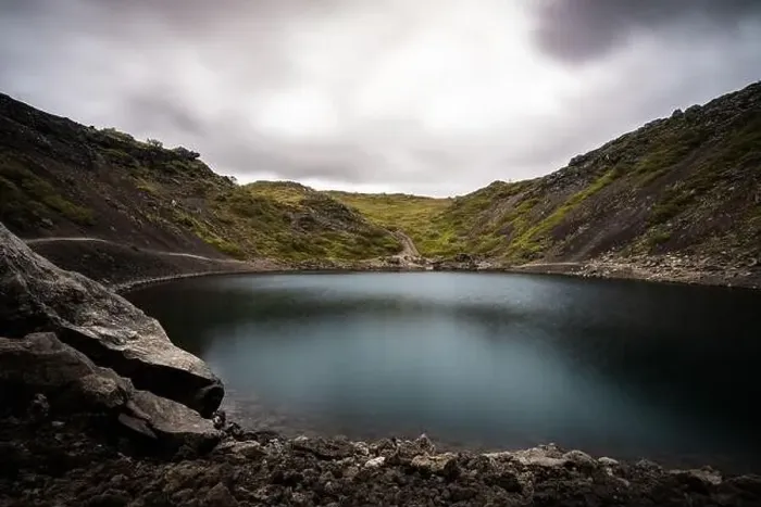 Framed Print : Kerid Crater lake in Iceland Framed Print : Kerid Crater lake in Iceland