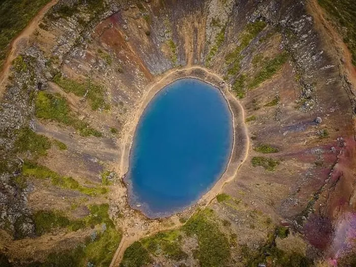 Framed Print : Kerid Crater lake in Iceland Framed Print : Kerid Crater lake in Iceland
