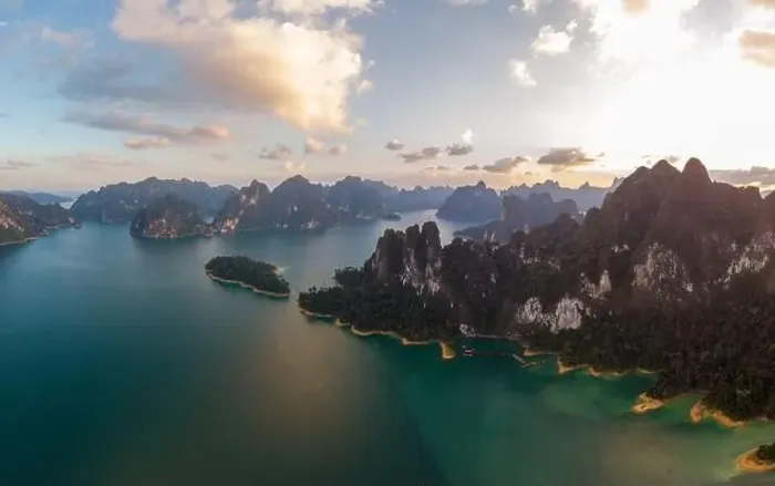 Framed Print : Khao Sok Thailand, drone aerial view over the lake Framed Print : Khao Sok Thailand, drone aerial view over the lake