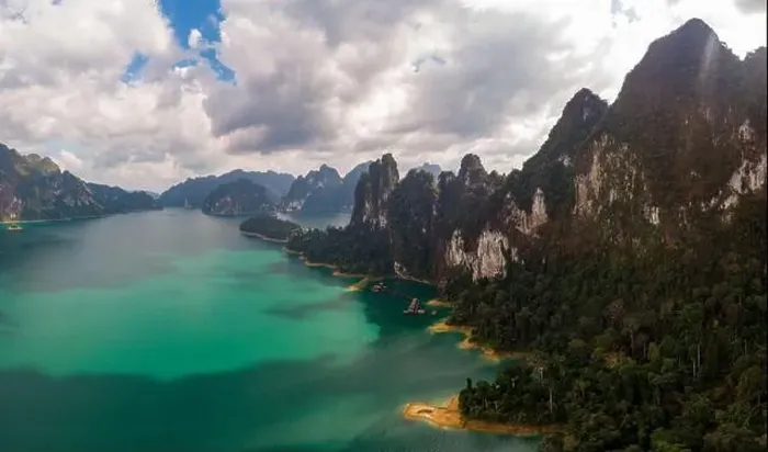 Framed Print : Khao Sok Thailand, drone aerial view over the lake Framed Print : Khao Sok Thailand, drone aerial view over the lake