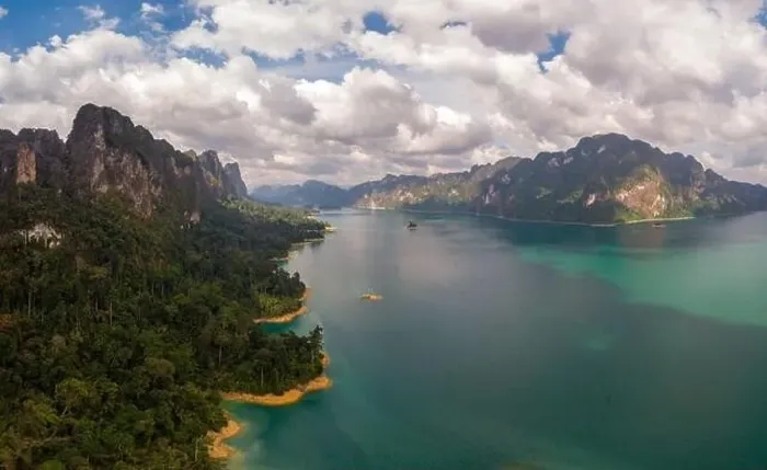 Framed Print : Khao Sok Thailand, drone aerial view over the lake Framed Print : Khao Sok Thailand, drone aerial view over the lake